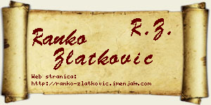 Ranko Zlatković vizit kartica